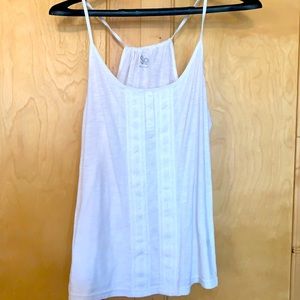 Casual white razor back tank top